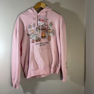 Sanrio Hello Kitty & Friends Go Camping Pink Glitter Hoodie | Kawaii Cottagecore